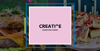 Creative Signature Cuisine Logo displaying sandwich and food from restaurant